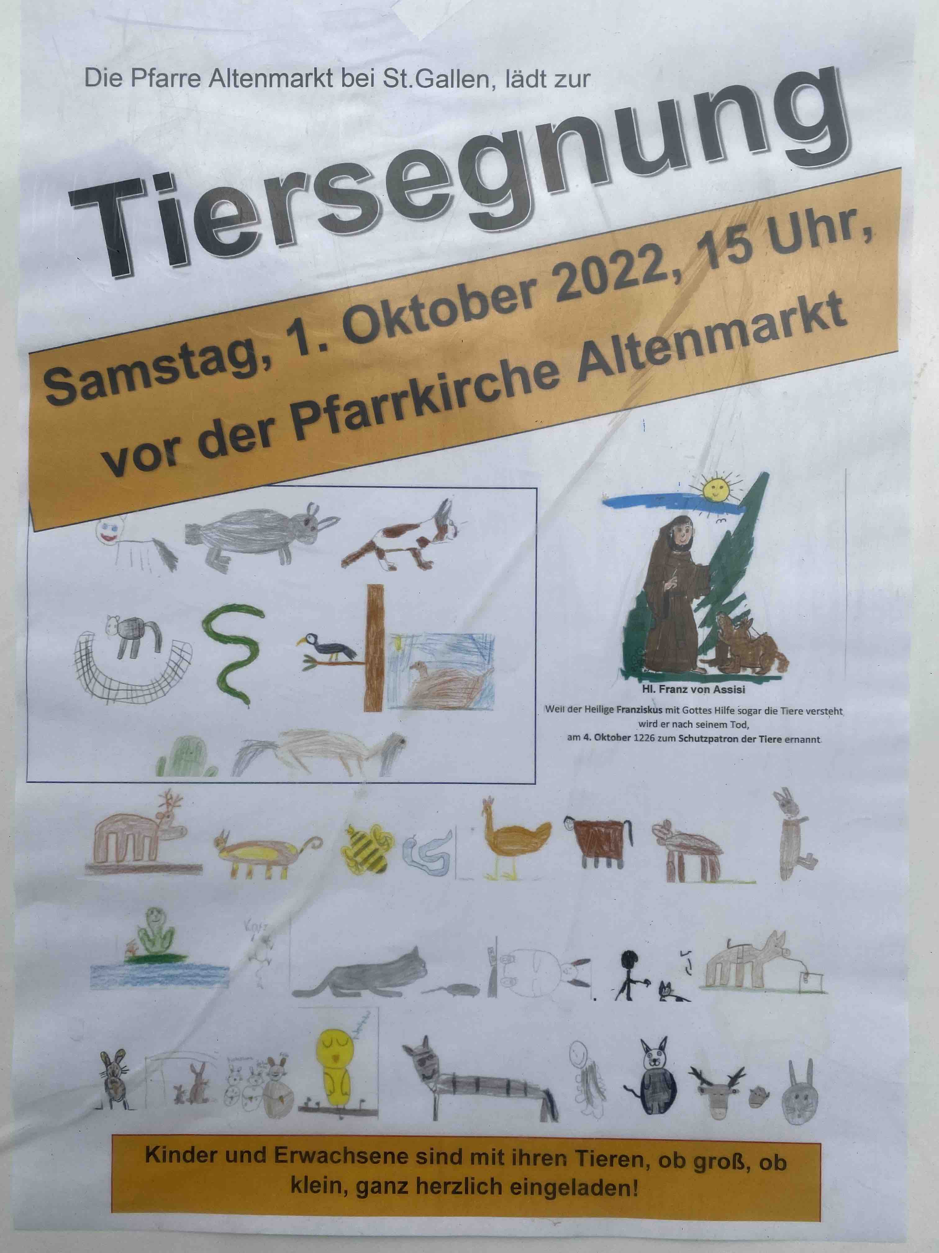 Tiersegnung in Altenmarkt / Manuela Andrä Plakat